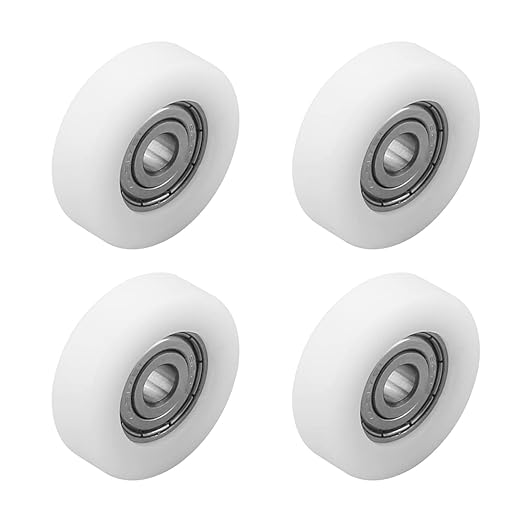MroMax Roller Idler Bearing Pulley-6 x 30 x 9mm Sliding Conveyor Nylon Wheel with 626Z Bearing for Furniture, Hardware Accessories and Mobile Door White 4Pcs