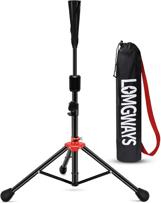 FDLS Baseball Batting tee for Adults and Youth Teens, Portable Tripod Stand Base Tee Easy Adjustable Height 27 to 46 inches for Hitting Training Practice, with Carrying Bag
