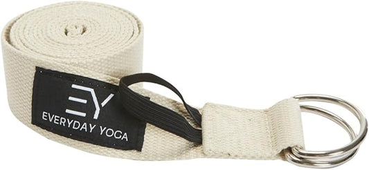 Everyday Yoga Super Strong Strap with Metal D-ring Buckle - Improve Flexibility, Stretching, and Physical Therapy Fitness.