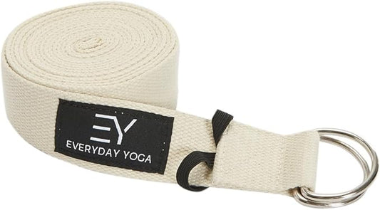 Everyday Yoga Super Strong Strap with Metal D-ring Buckle - Improve Flexibility, Stretching, and Physical Therapy Fitness.