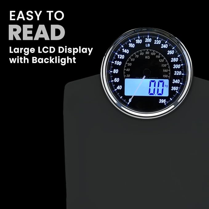 EILISON Highly Advance 2-in-1 Digital & Analog Weighing Scale for Body Weight-400lbs, 4 High Precison GX Sensor Accurate, Thick Tempered Glass, Extra Large Display (White)