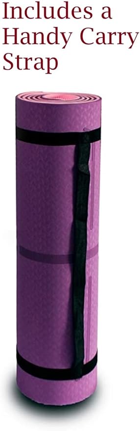 BodyForge Yoga Mat Thick Exercise Mat Thick 8mm TPE Eco-Friendly with Alignment Marks Non-Slip Extra Thick High-Density for Women and Men Workout Pilates