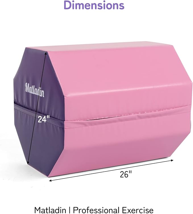 Gymnastics Octagon Mat 24"x26" Skill Shape Tumbling Backbend Trainer Exercise Mat for Preschool Kids Gym Cheerleading, Martial Art