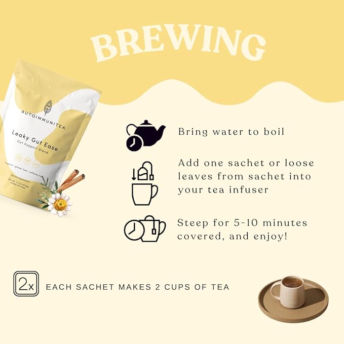 Digestive Tea – Leaky Gut Blend by AutoimmuniTea – Overall Digestive Support, and Stomach Sooth, Made of Organic Marshmallow root and Licorice Root, Cinnamon and Chamomile, IBS AIP Diet – 15 Tea Bags