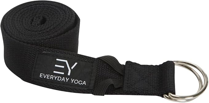 Everyday Yoga Super Strong Strap with Metal D-ring Buckle - Improve Flexibility, Stretching, and Physical Therapy Fitness.