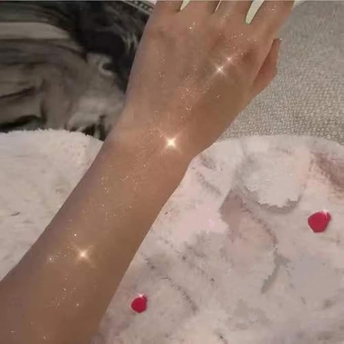 Go Ho Hair and Body Glitter Spray,Bronzer Glitter Spray Dry Powder Makeup for Clothes,Festival Loose Sparkle Powder,Holographic Ultra Fine Resin Glitters for Crafts,10g