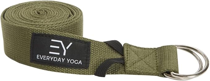 Everyday Yoga Super Strong Strap with Metal D-ring Buckle - Improve Flexibility, Stretching, and Physical Therapy Fitness.