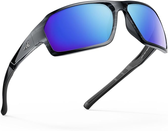 KastKing Chippewa Polarized Fishing Sunglasses, UV400 Protection Full Wrap Frame Sports Cycling Sunglasses, 1.0mm TAC Lenses