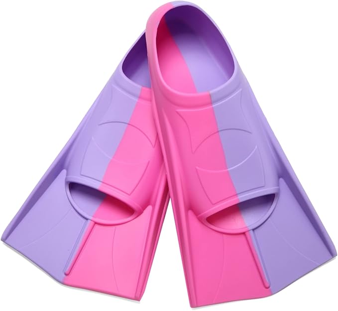 Kids Swim Fins,Short Kids Fins Youth Swimming Flippers for Lap Swimming Training for Children Girls Boys Beginners