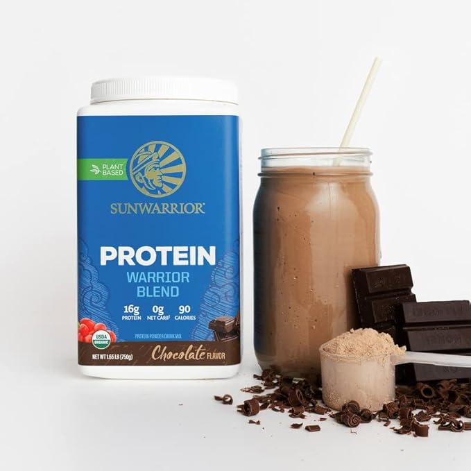 Organic Plant Based Protein Powder | Vegan Organic Protein Powder Chocolate Flavored with BCAA Amino Acids & Hemp Seed Pea Blend | Non-GMO Soy Dairy Filler & Gluten Free (Chocolate, 30 Servings)