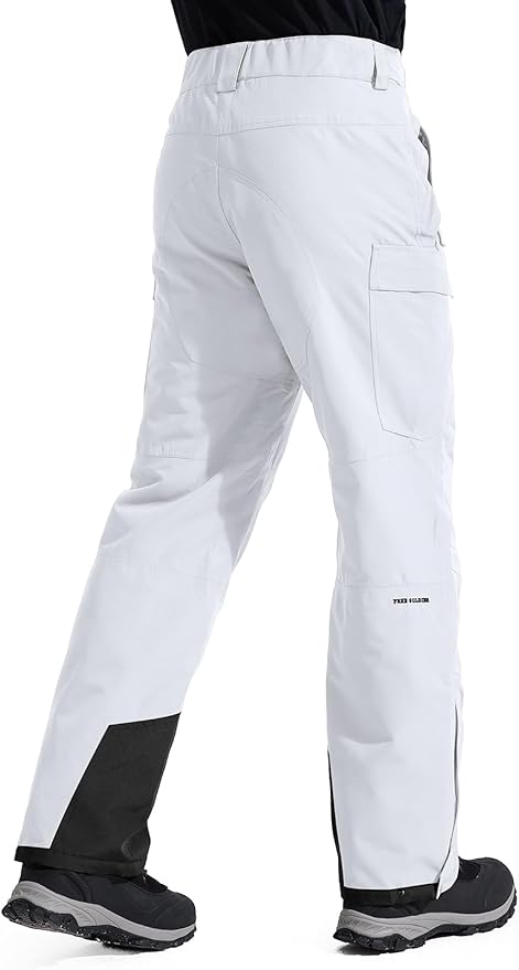 FREE SOLDIER Men's Waterproof Snow Insulated Pants Winter Skiing Snowboarding Pants with Zipper Pockets