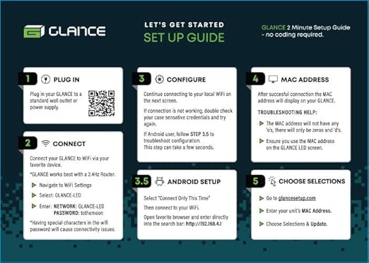 Glance LED Ticker: Real-Time Sports, Stock & Crypto Updates|No Subscription Required|Smart Clock|Home, Office & Man Caves|Great Gift Sports Fans & Investors Black 13/inch x 7/inch SN2000