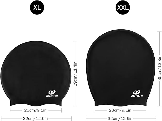 Dsane Extra Large Swimming Cap for Women and Men,Special Design Swim Cap for Very Long Thick Curly Hair&Dreadlocks Weaves Braids Afros Silicone Keep Your Hair Dry