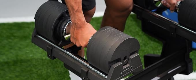 SNODE AD80 Drop Proof 80 lbs Adjustable Dumbbell Set -Adjustable Weights with Cast Iron Plates and Cradle, Knurled Handle, Fast Adjust, Compact Home Gym Equipment for Bench & Press