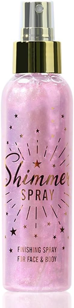 Glitter Spray for Hair and Body, Glitter Body Spray, Glitter Spray for Clothes, Quick-Drying Waterproofing Body Shimmer Suitable for Festival Rave 3.72fl Oz (Purple, 3.72 fl oz)