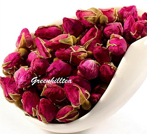 Greenhilltea Premium Dried Rose Buds Rosebud Flower Herb Loose Leaf Tea Fragrant Natural Healthy Herbal Tea 3 OZ