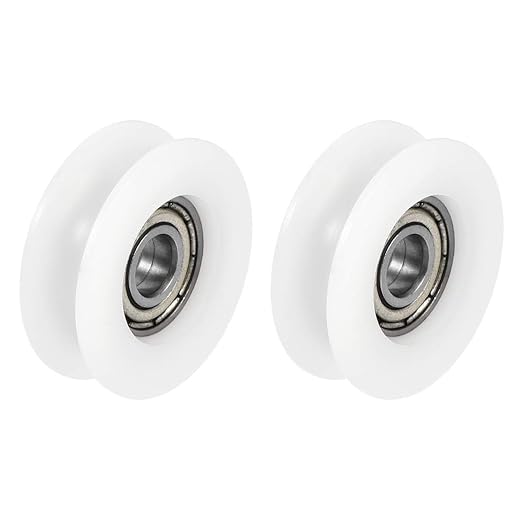 uxcell Nylon Pulley U Groove Ball Bearing Roller Guide Wheel 6x27x9mm Double Metal Shielded (GCr15) Chrome Steel Bearings 2pcs