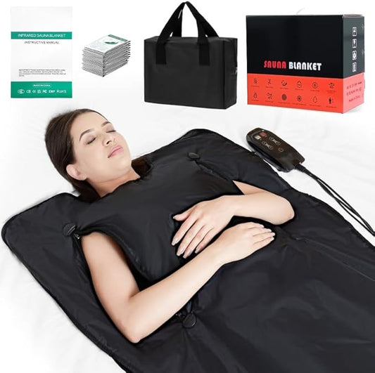 Far Infrared Sauna Blanket: Portable Sauna Blanket for Home Therapy-Infrared Blanket Sauna with 86–176°F Temp Range