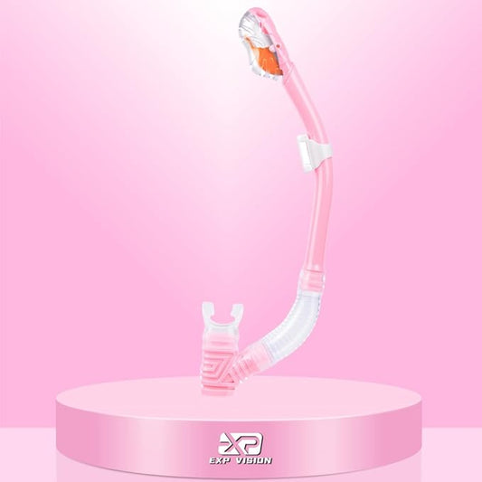 Dry Snorkel for Kids, Ultimate Snorkel Tube for Snorkeling, Freediving & Swimming, Easy-Breath Technology, Top-Mounted Dry Valve & Food-Grade Silicone Mouthpiece