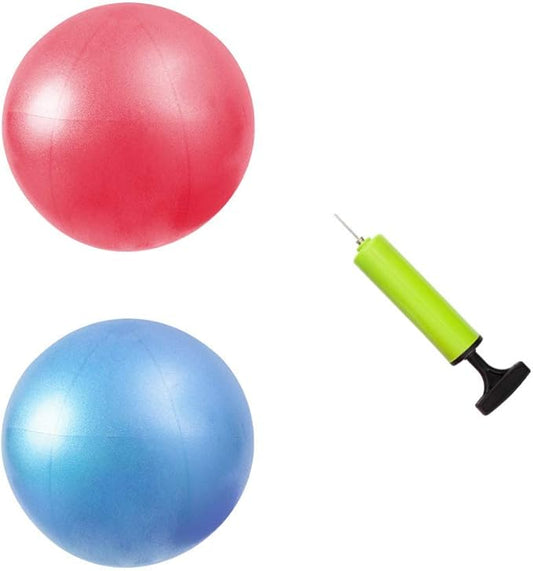 Mini Fitness Exercise Ball Kit with Hand Pump for Yoga, Pilates, Body Balance, Core Training and Stability, 8"