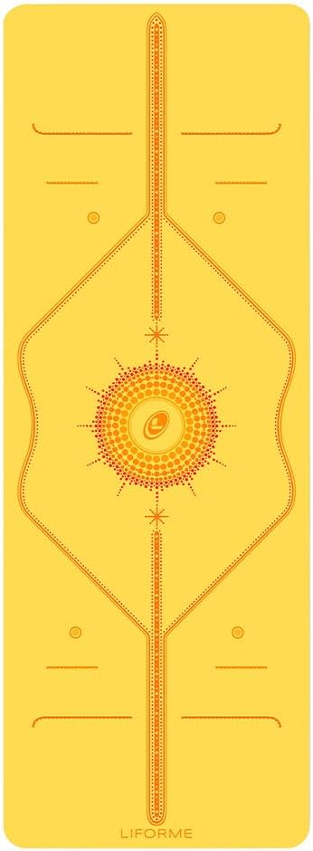 Liforme Printed Yoga Mat Collection - Free Yoga Bag Included - Patented Alignment System, Warrior-like Grip, Non-Slip, Eco-friendly, Sweat-resistant, Long, Wide and Thick for Comfort