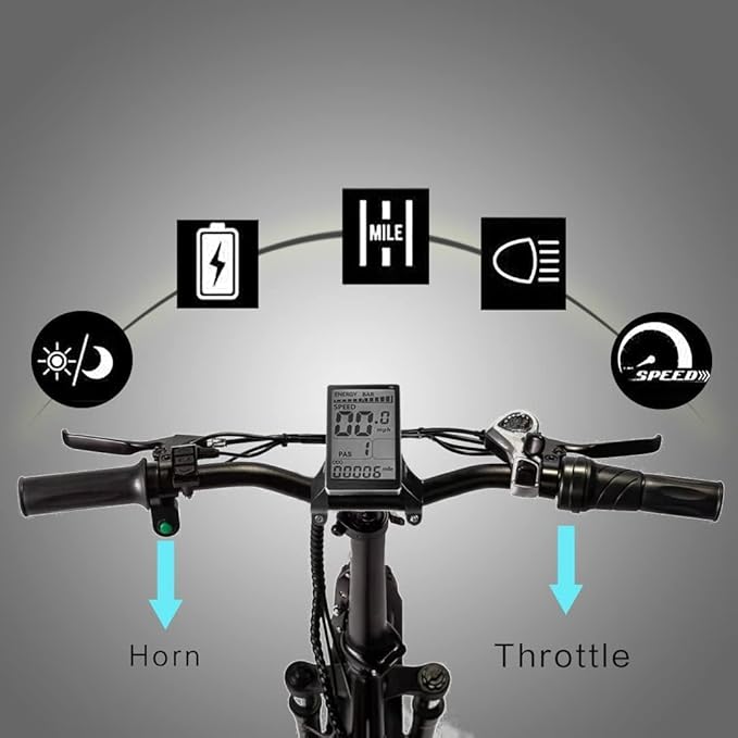 Fat Tire Folding Electric Bike, 48V & 624Wh Lithium Removable Battery, Peak 1100W Brushless Motor, Max Speed 28Mph, M5 Large LCD Display, Suspension, Step-Over/Thru Frame