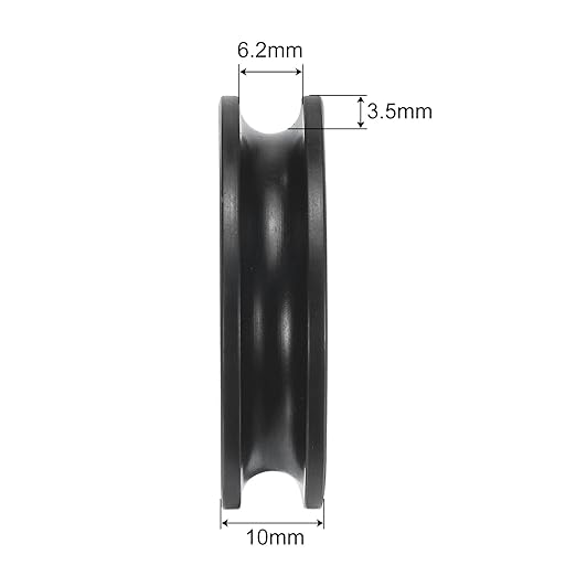 uxcell 10pcs U608ZZ Nylon Pulley U-Groove Ball Bearing 8x40x10mm U Groove Roller Wheel (GCr15) Chrome Steel Bearings, ABEC3