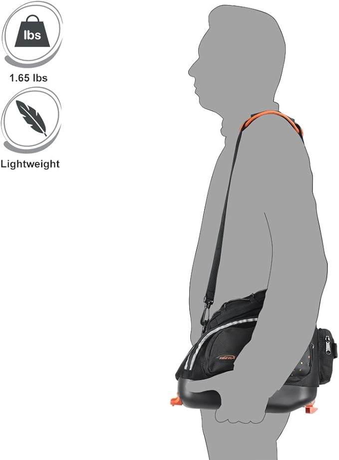 Ibera Bike Bag Mini Commuter 9.5L - Clip-On Bike Rack Bag with Shoulder Strap - Hard Base Reflective Trim Taillight Compatible - Bicycle bag for Folding & Small Bikes, PAKRAK ONLY FOR IBERA MINI RACKS