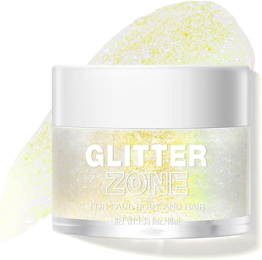 LANGMANNI Holographic Body Glitter Gel for Body, Face, Hair and Lip.Color Changing Glitter Gel Under Light. Vegan & Cruelty Free-1.35 oz (4# Sapphire Blue)