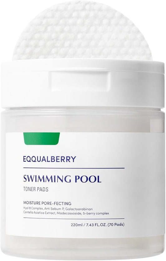 Swimming Pool Toner Pads - Dual-Textured Facial Toner Pads for Pore Care and Gentle Exfoliation | Boosted Hydration with Hyaluronic Acid | Korean Toner Pads for Face (70 Pads)