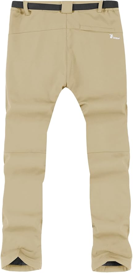 TBMPOY Men's Snow Ski Hiking Pants Waterproof Winter Fleece Lined Pants Camping Skiing Ice Fishing Pants with Belt