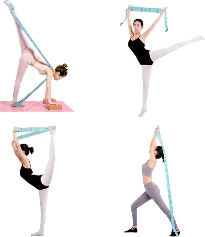 Stretch Straps, Elastic Yoga Stretching Strap with Adjustable 11 Loops, Fitness Leg Stretch Band for Physical Therapy Dance Yoga Ballet Pilates Gymnastics Exercise Flexible Pilates Stretch Band