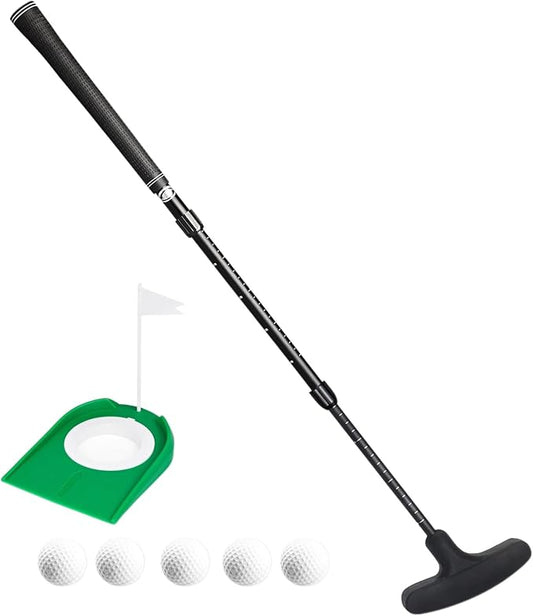 Golf Putter - Golf Putters for Men Right Handed Golfers or Left Handed Golf Putter for Kids and Womens Mini Golf Clubs Set - Two-Way Adjustable Length putters with 5 Golf Practice Ball