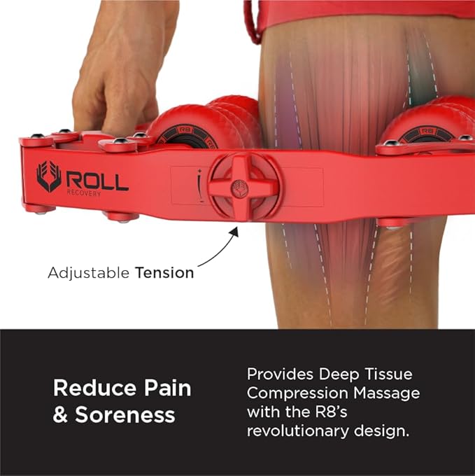 ROLL Recovery R8 Plus (Lava Red) - Deep Tissue Massage Roller
