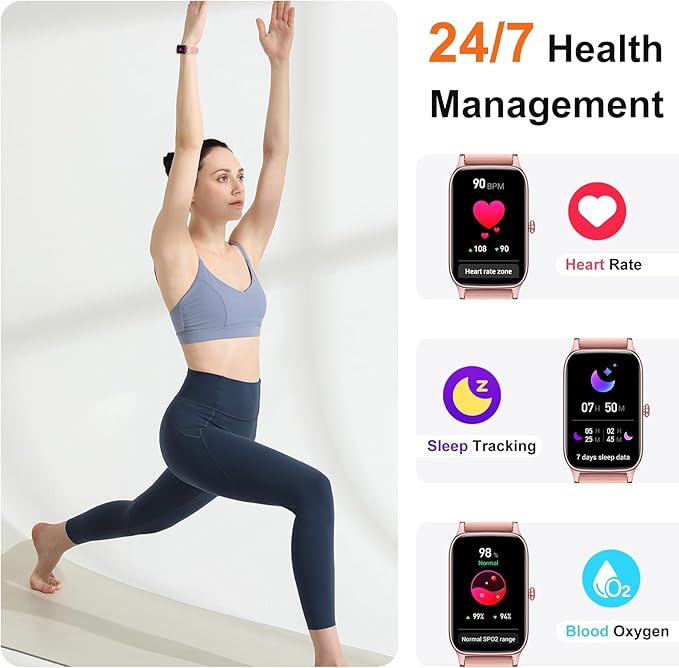 Smart Watch for Women(Answer/Make Call), 2025 HD Fitness Activity Tracker 1.57” Smartwatch with Heart Rate/Sleep Monitor/Pedometer/Calories/110+ Sports, IP68 Waterproof Fitness Watch for Android iOS