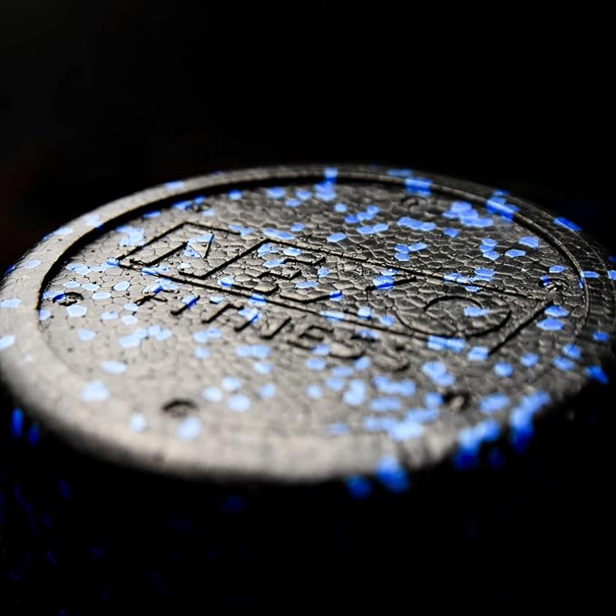 High-Density Round Foam Roller for Muscle Soreness Recovery, Exercise, Massage - 18", 24", 36" Blue Fleck (36 Inch)