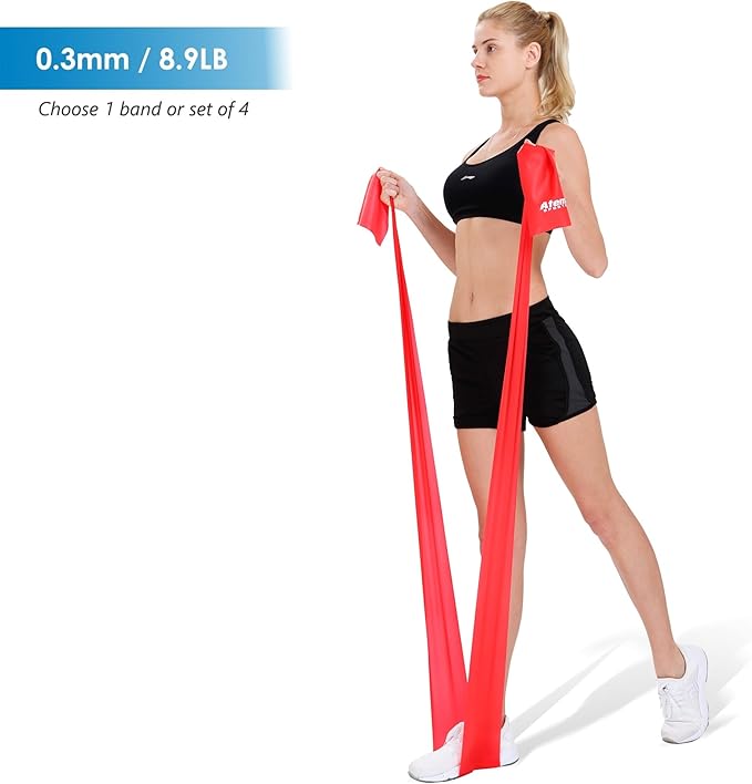 Exercise Bands for Physical Therapy | Resistance Band for Fitness, Yoga, Pilates | Long Resistance Bands for Working Out | Elastic Band for Exercise | Stretch Band