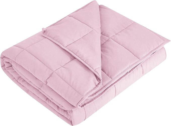 L'AGRATY Weighted Blanket - 40"x60" 7lbs Cooling Breathable Microfiber Material with Glass Beads Small Blanket All-Season Summer Fall Winter Soft Thick Comfort