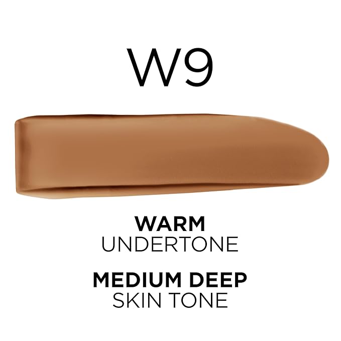 L'Oreal Paris True Match Super-Blendable Foundation, Medium Coverage Liquid Foundation Makeup, W9, Medium Deep, 1 Fl Oz