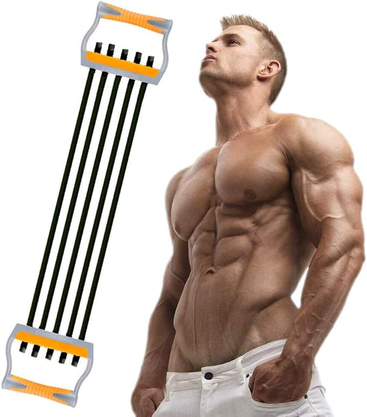 TOCO FREIDO Chest Expander | Arm Training, 5 Tubes Ajustable Arm Strength Trainer, Exercise Resistance Bands for Home Fitness Muscle Training Body Building