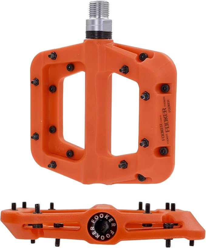 FOOKER MTB Pedals Mountain Bike Pedals 3 Bearing Non-Slip Lightweight Nylon Fiber Bicycle Platform Pedals for BMX MTB 9/16"