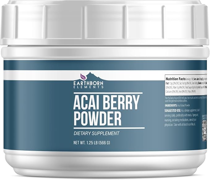 Earthborn Elements Acai Berry Powder, 1.25 lb, Superfood, Smoothies & Shakes