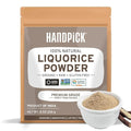 HANDPICK Licorice Root Powder (226g/8oz) Non GMO, Gluten Free, 100% Raw Ground Mulethi, Sourced from India, Glycyrrhiza Glabra, Packed in Resealable Ziplock Pouch