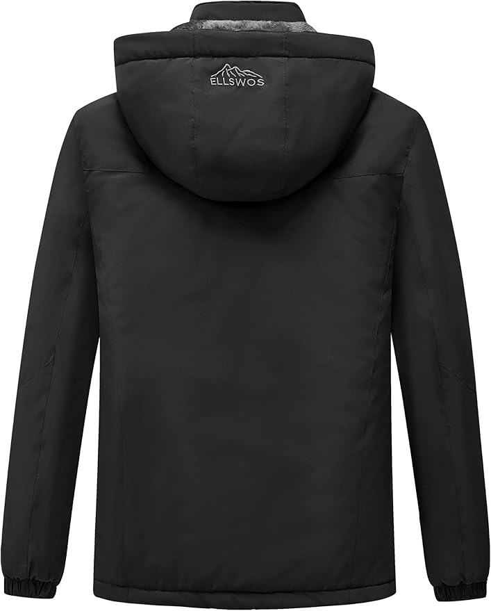 ELLSWOS Men's Waterproof Ski Jacket Winter Snow Coat Warm Hooded Raincoat Windproof Windbreakers