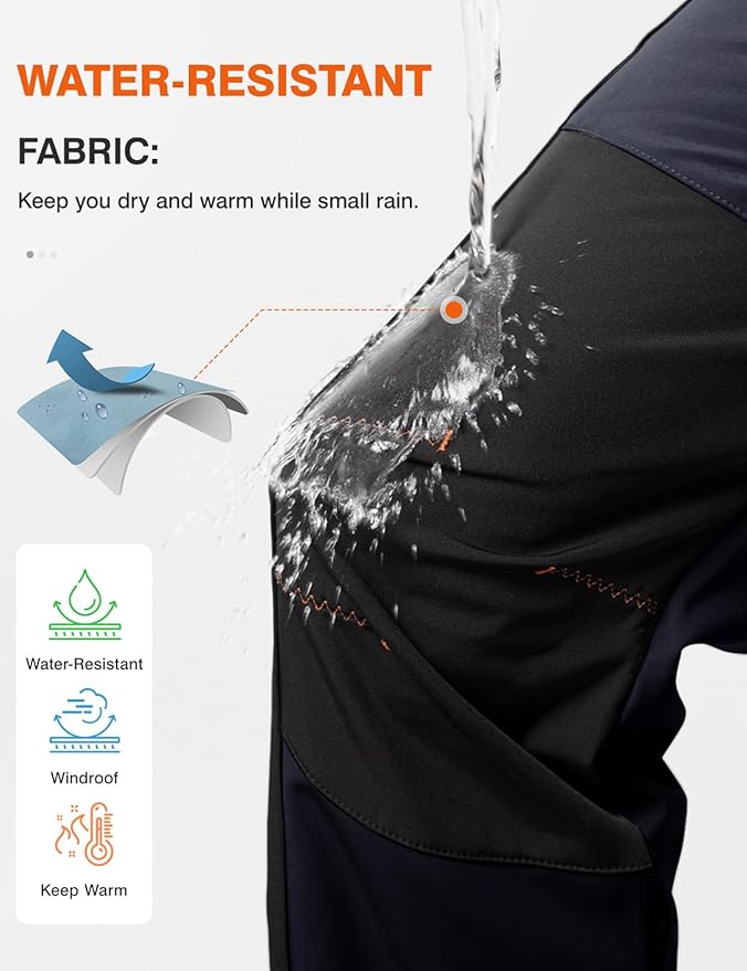 TBMPOY Men's Snow Ski Hiking Pants Waterproof Winter Fleece Lined Pants Camping Skiing Ice Fishing Pants with Belt