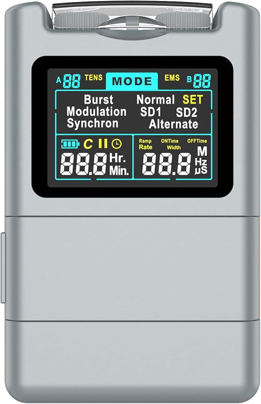 DIY Pluse TENS EMS Unit Muscle Stimulator for Back Pain Relief, Rechargeable TENS Unit Machine with 8 Modes & 8 Electrode Pads. Electric TENS Massager for Chronic Pain, Muscle Relaxation, Home Use