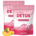 Detox Tea with Dandelion and Ginseng - Caffeine-Free, Gentle Botanical Formula for Bloating Relief and Digestion - Peach Flavor, For Men and Women (2pcs)