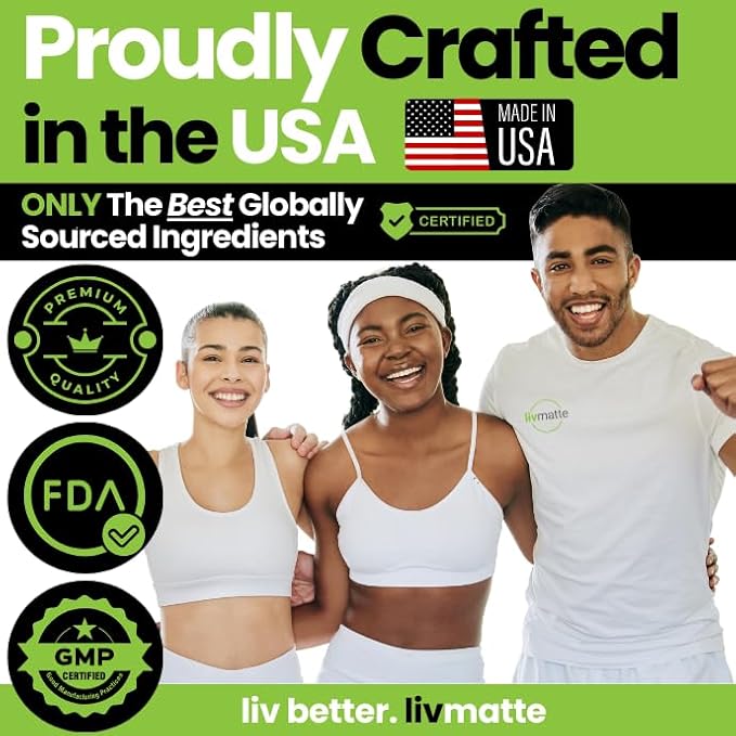 LivMatte Yerba Mate Instant Tea Drink Mix Powder Extract– Natural Yerba Mate Lemon Flavored Drink Mix Plant Extract Caffeine Alternative (Lemon)