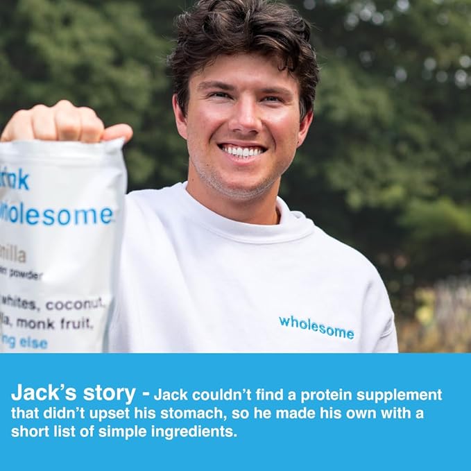 drink wholesome Chocolate Maple Egg White Protein Powder | for Sensitive Stomachs | Gut Friendly | Additive & Dairy Free | No Artificial Sweeteners | No Bloating or Gas | No Constipation or Diarrhea