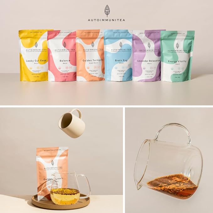 Organic Turmeric Ginger Tea - AIP diet, Whole 30, Paleo friendly, Golden Tonic Herbal Blend - Ayurvedic rooibos herbs, 100% Organic Gluten-Free